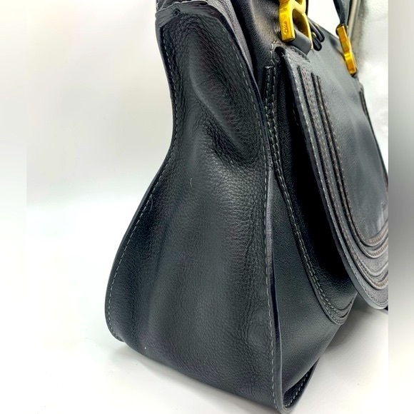 Auth Chloe Black Marcie Medium Satchel Preloved Excellent - Picture 2 of 16